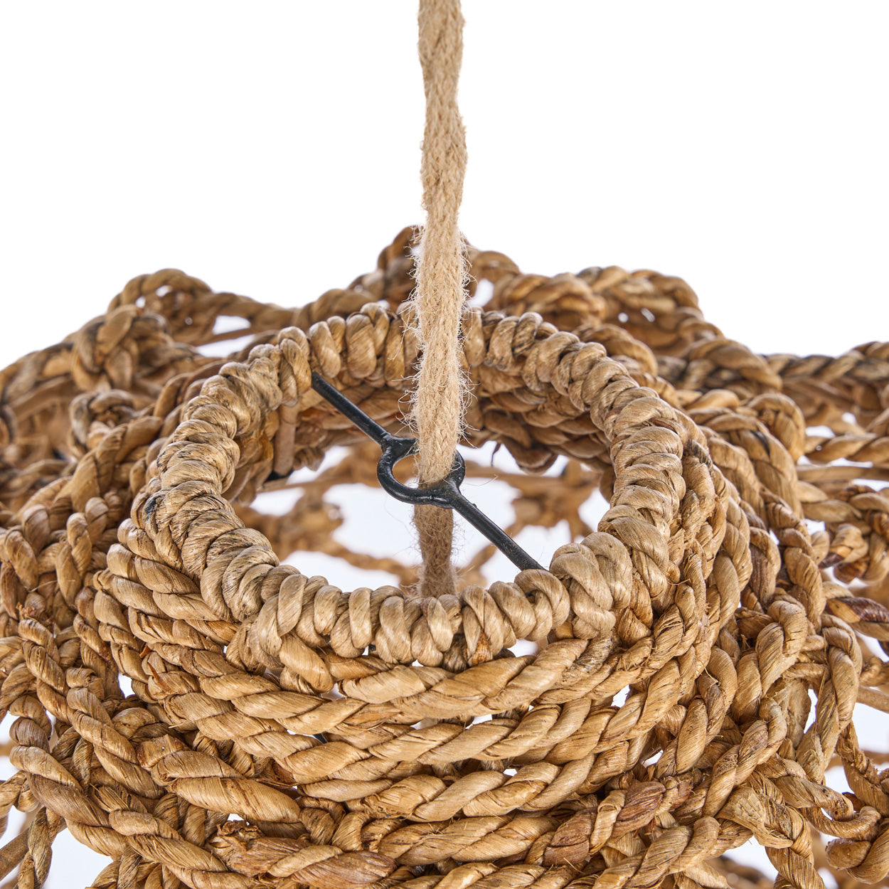 Suspension en feuille de bananier tressée naturelle ajourée – Ø45 cm