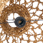 Suspension en feuille de bananier tressée naturelle ajourée – Ø45 cm