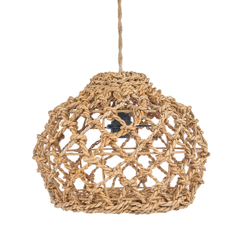Suspension en feuille de bananier ajourée naturelle – Ø35 cm