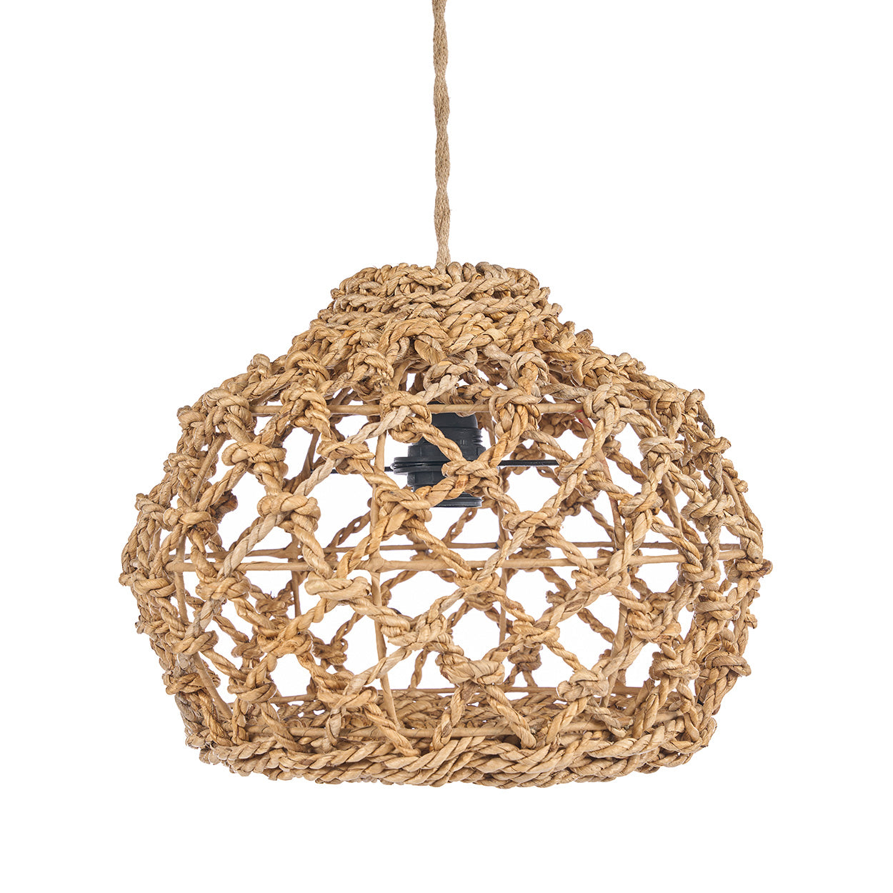 Suspension en feuille de bananier ajourée naturelle – Ø35 cm