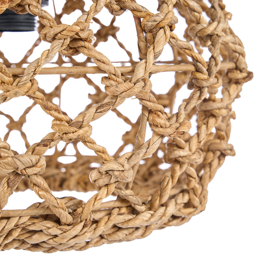 Suspension en feuille de bananier ajourée naturelle – Ø35 cm