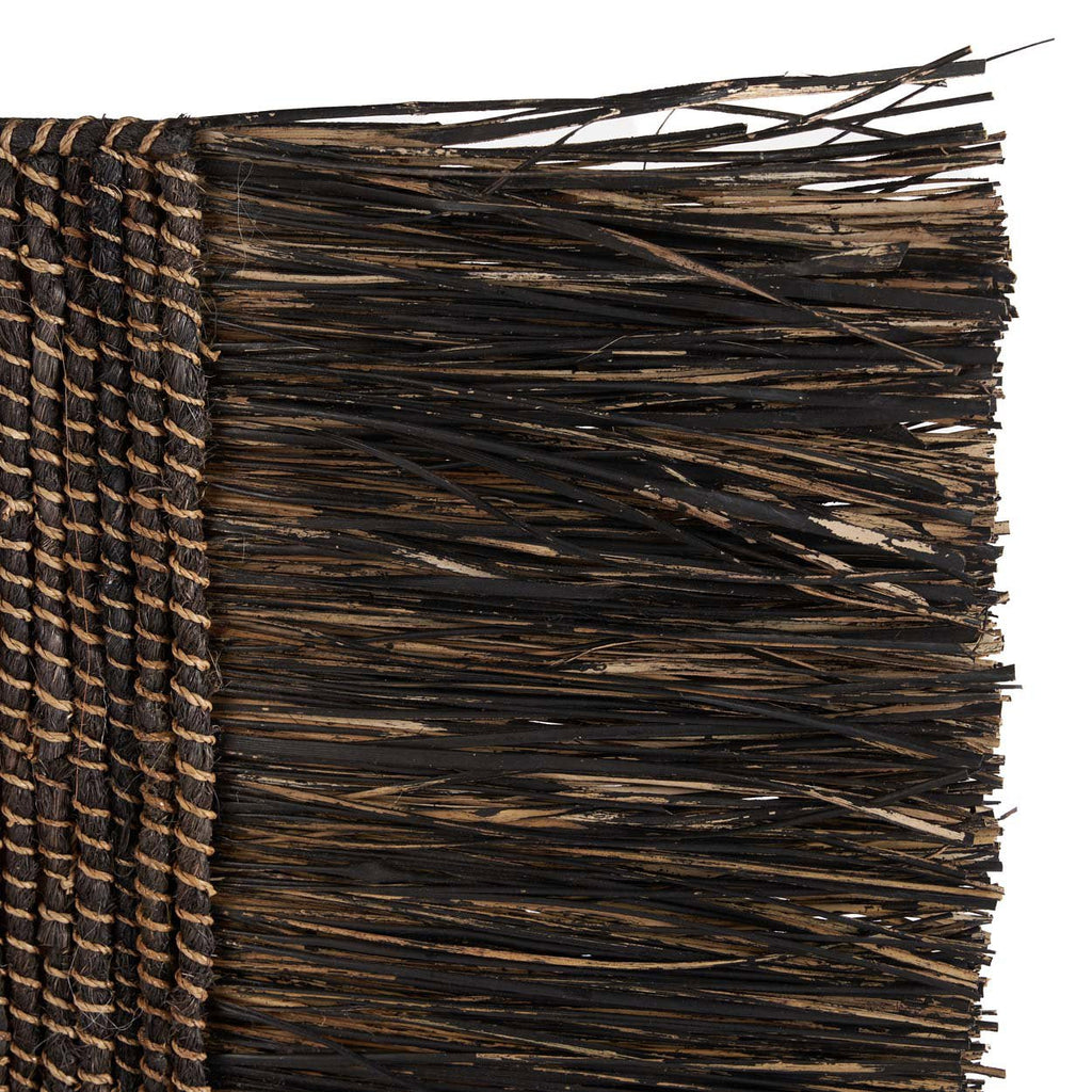 Décoration murale en fibres naturelles noires 87x74 cm