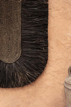 Décoration murale en fibres naturelles noires 87x74 cm