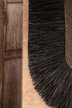 Décoration murale en fibres naturelles noires 87x74 cm