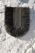 Décoration murale en fibres naturelles noires 87x74 cm