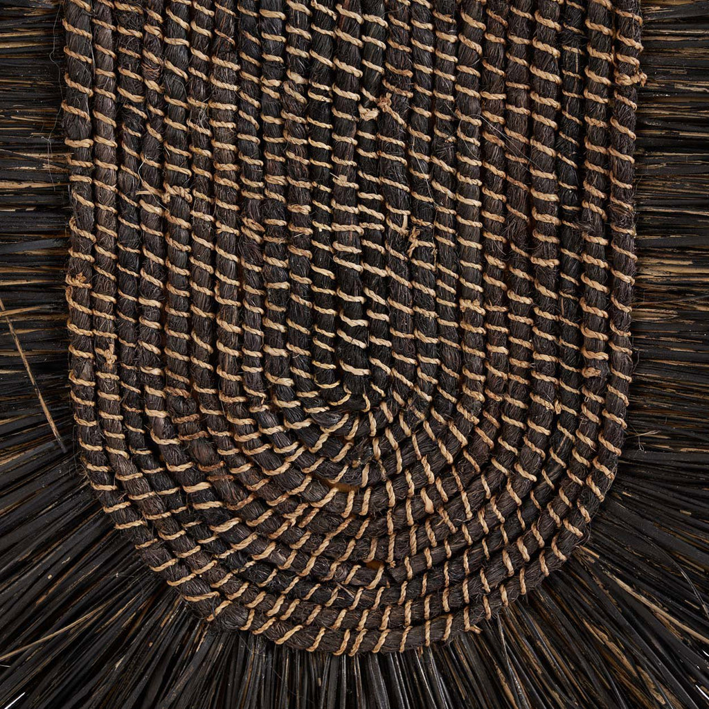 Décoration murale en fibres naturelles noires 87x74 cm