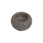 Bol à sel en pierre de lave gris granité forme galet