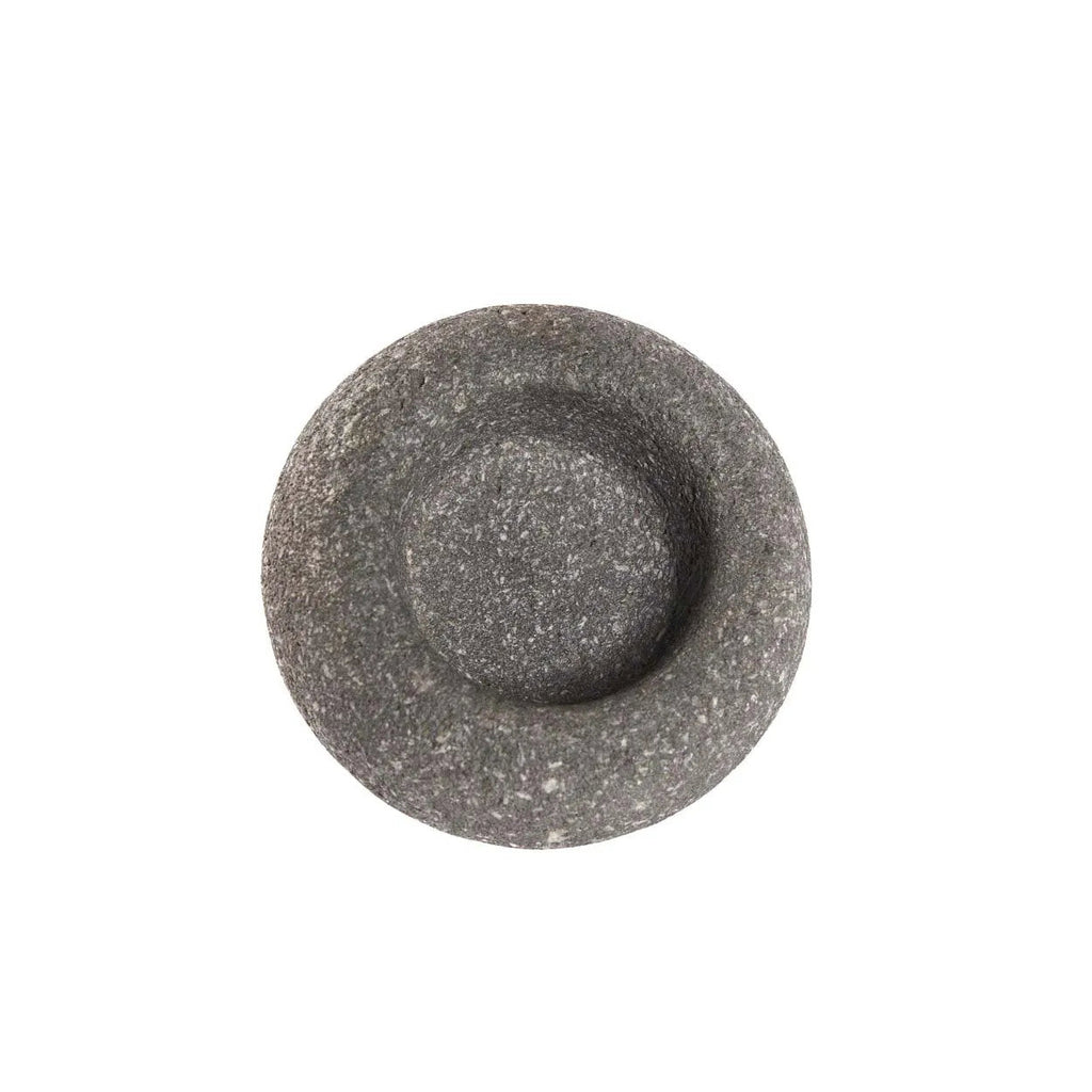 Bol à sel en pierre de lave gris granité forme galet