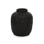 Vase en terre cuite noir 18 cm motif contemporain