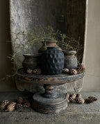 Vase en terre cuite noir 18 cm motif contemporain