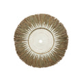 Déco murale ronde en raphia et macramé coton blanc