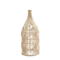 Suspension en rotin naturel forme bouteille ondulée – H55 cm