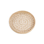 Plateau mural rond en coquillages tressés – Blanc naturel – Ø42 cm