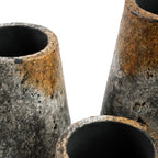 Vase en terracotta effet pierre gris moucheté – H26 cm - M