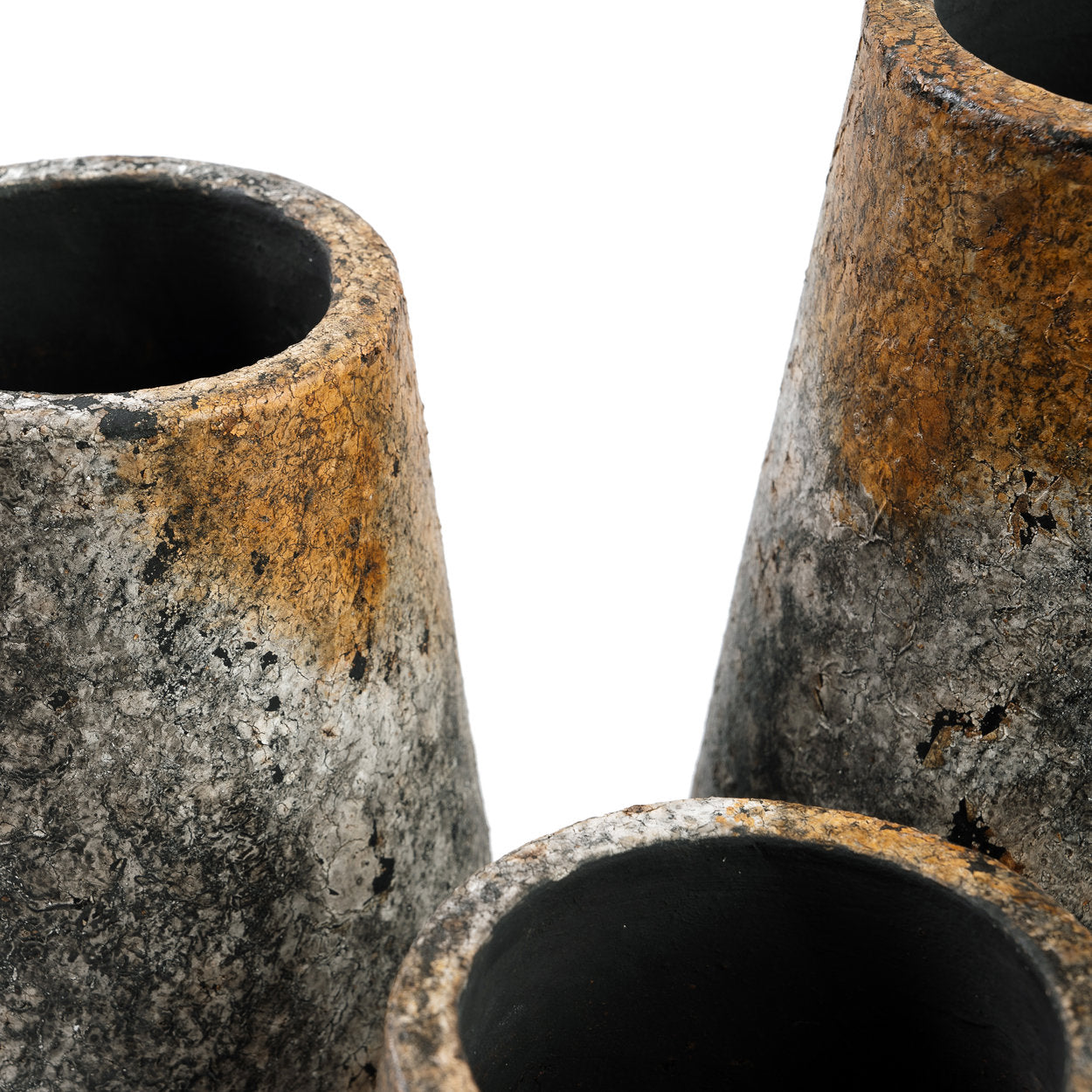 Vase en terracotta effet pierre gris moucheté – H26 cm - M