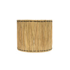 Lampe de table en terre cuite et herbe blanc naturel