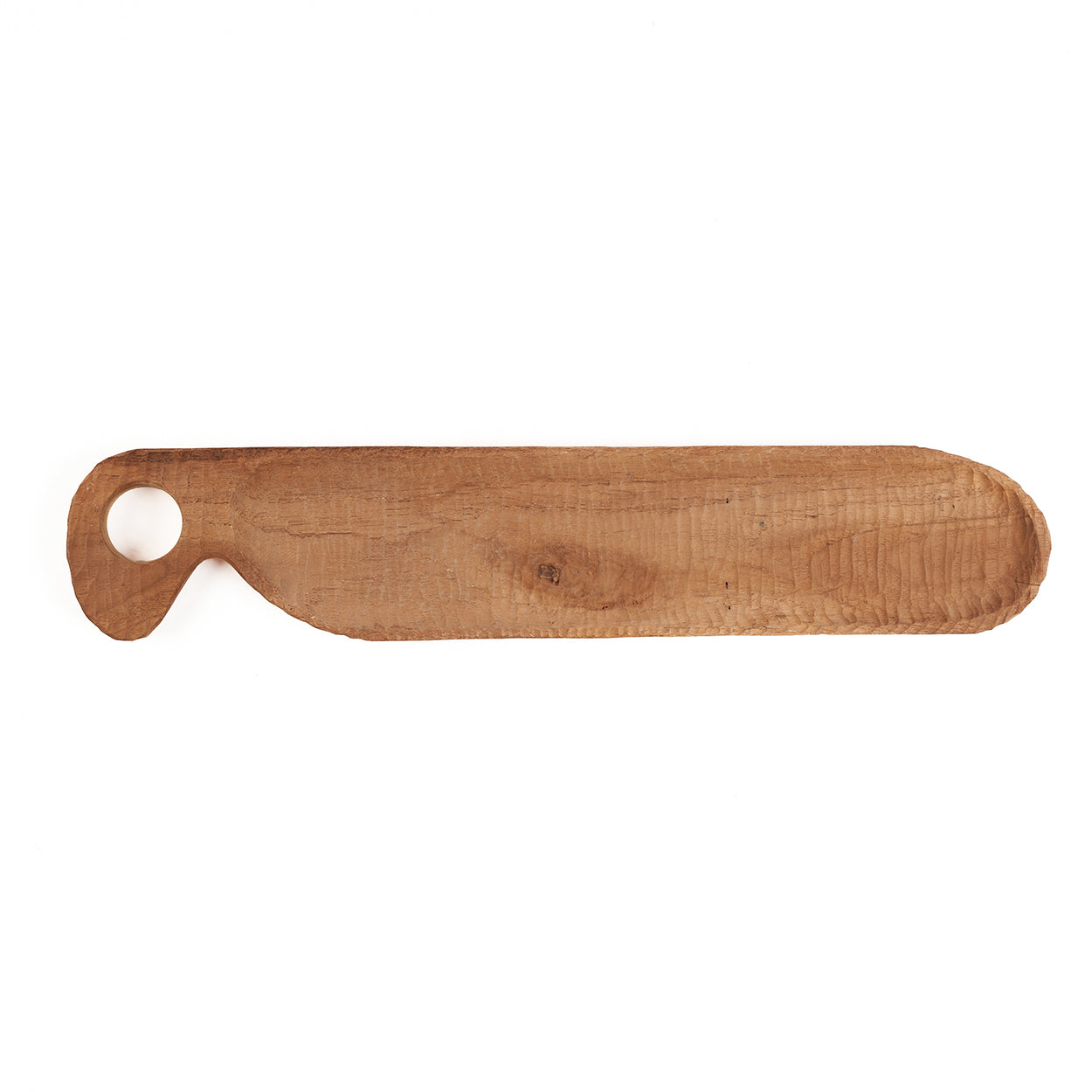 Planche à découper en teck massif naturel avec poignée ajourée – 45x9 cm