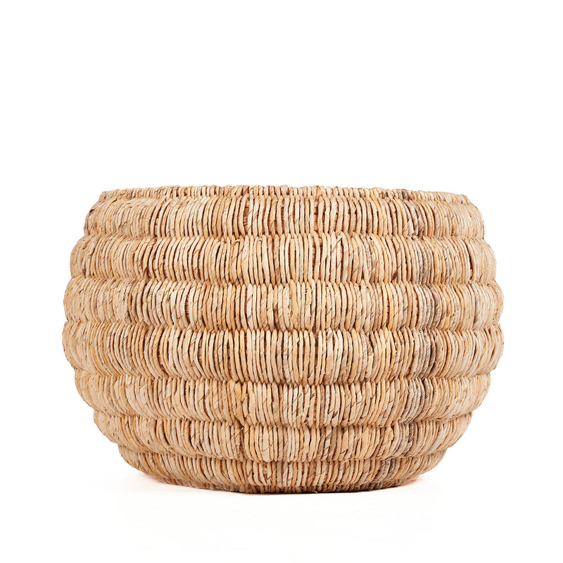 Panier rond en feuille de bananier naturel 58x37 cm