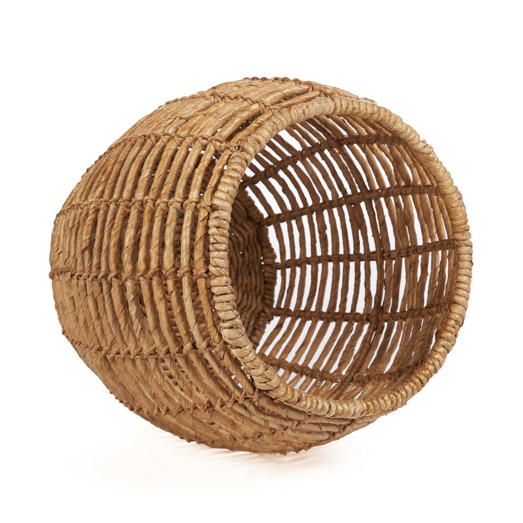 Tabouret en feuilles de bananier ajouré couleur miel – H45 cm