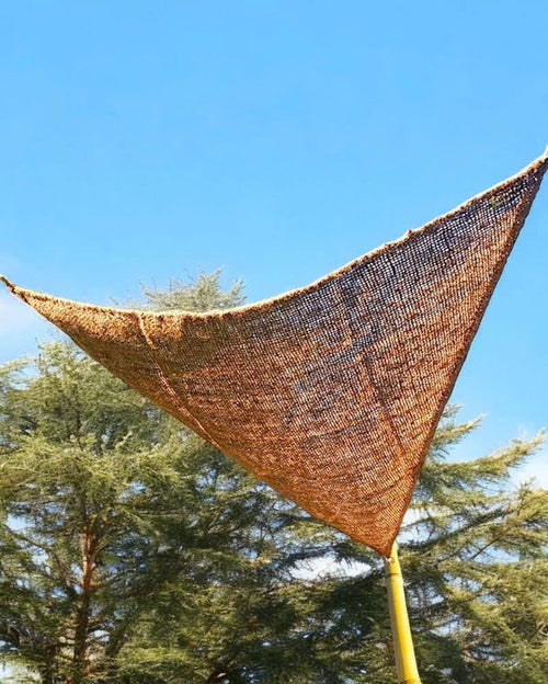 Abat-jour extérieur fibres de coco forme triangulaire naturel – 350x350 cm