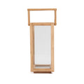 Lanterne rectangulaire en bois de teck recyclé avec poignée – H60 cm
