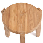Table d'appoint ronde en teck recyclé – Naturel – Ø40 cm