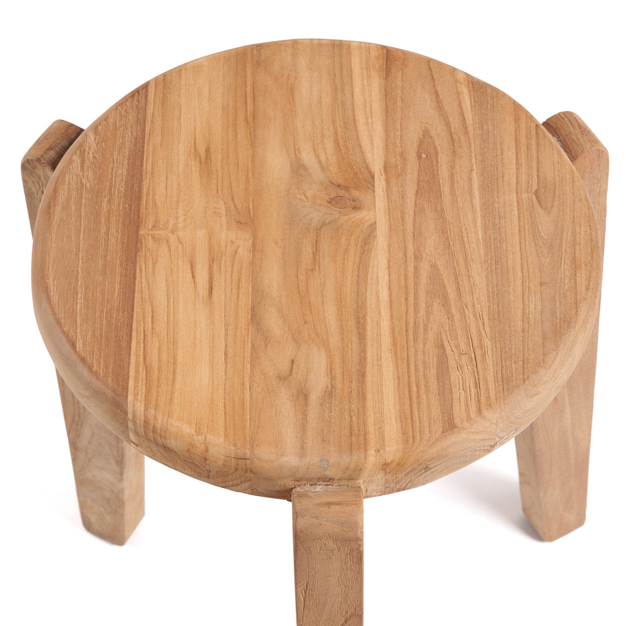 Table d'appoint ronde en teck recyclé – Naturel – Ø40 cm