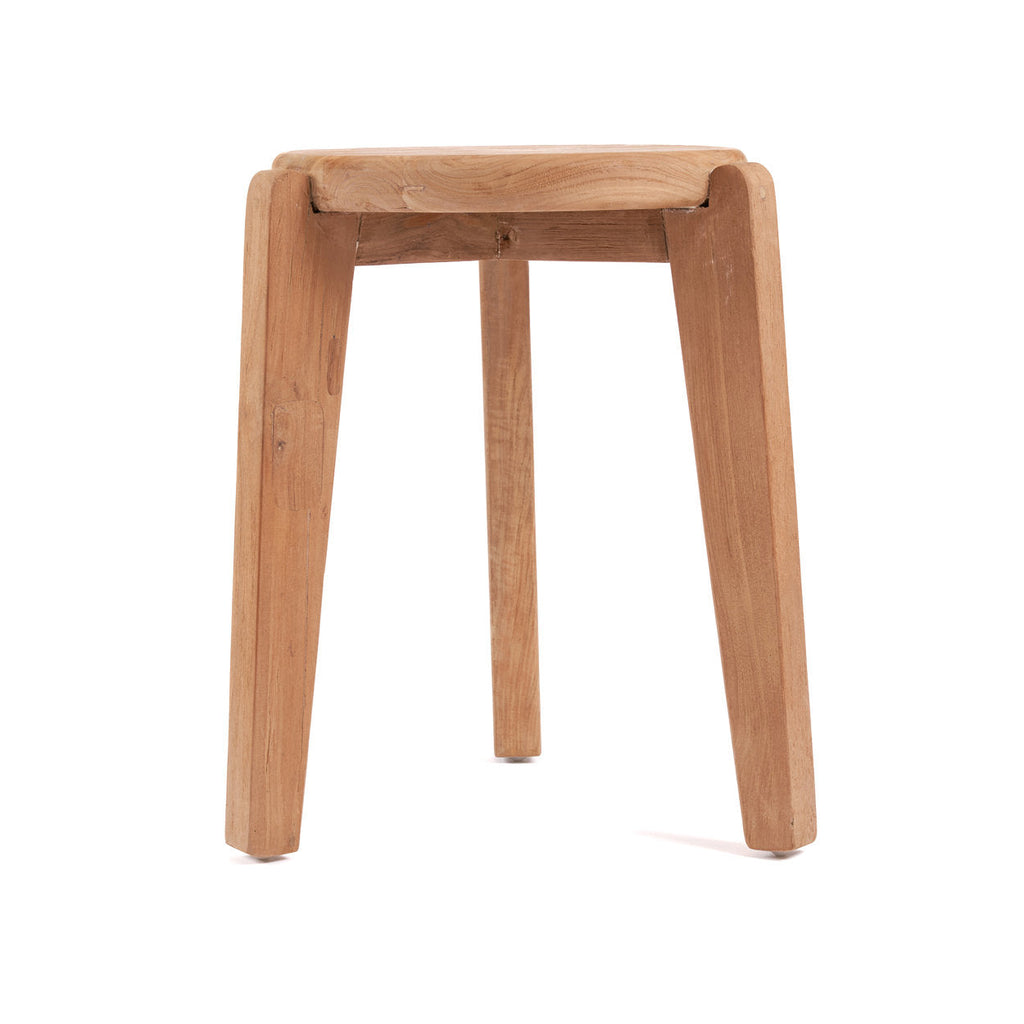 Table d'appoint ronde en teck recyclé – Naturel – Ø40 cm