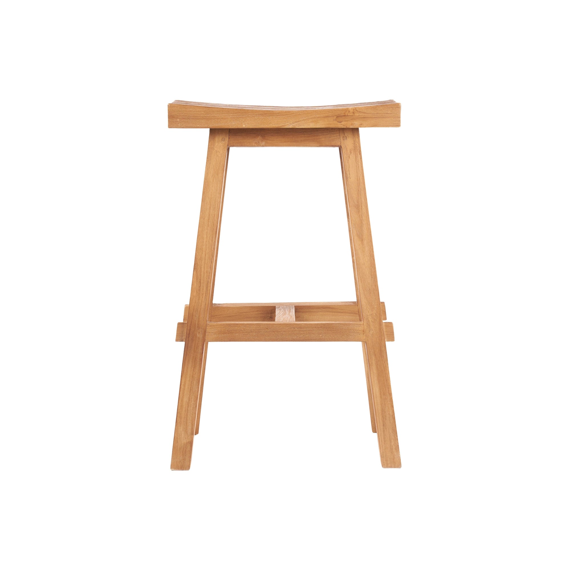 Tabouret de bar extérieur en teck recyclé 47x28 cm