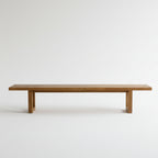 Banc en teck recyclé finition naturelle pieds ajourés – 280x110 cm