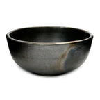 Bol rond en terre cuite brûlée noir finition irisée