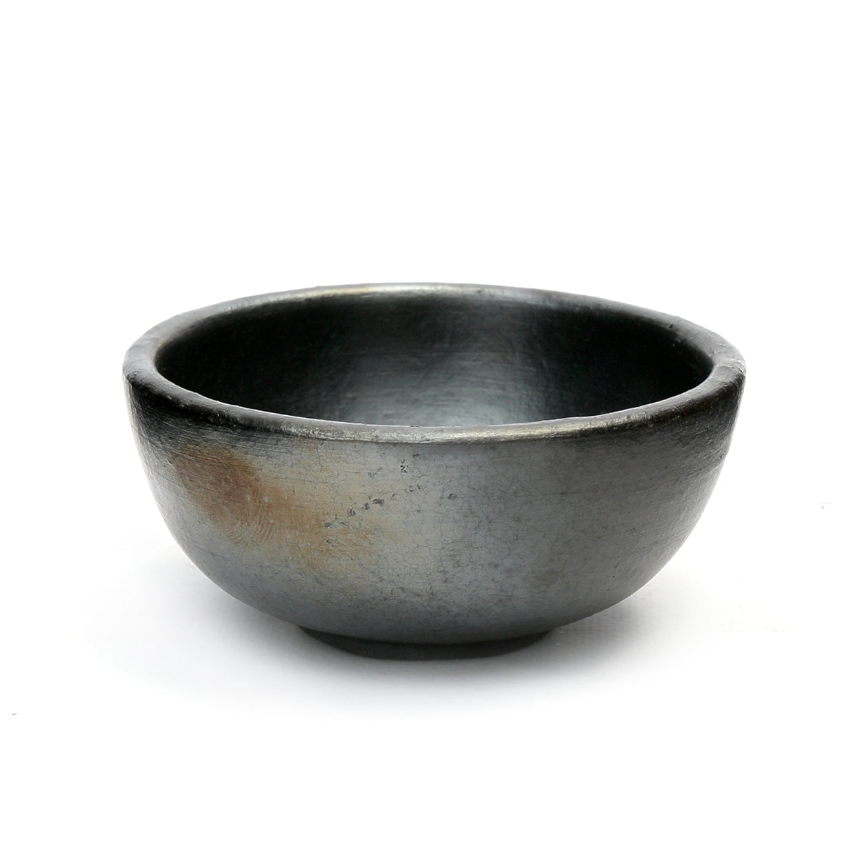 Bol rond en terre cuite noire finition brûlée