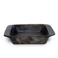 Plat de cuisson rectangulaire en métal noir effet brûlé – 37x28 cm