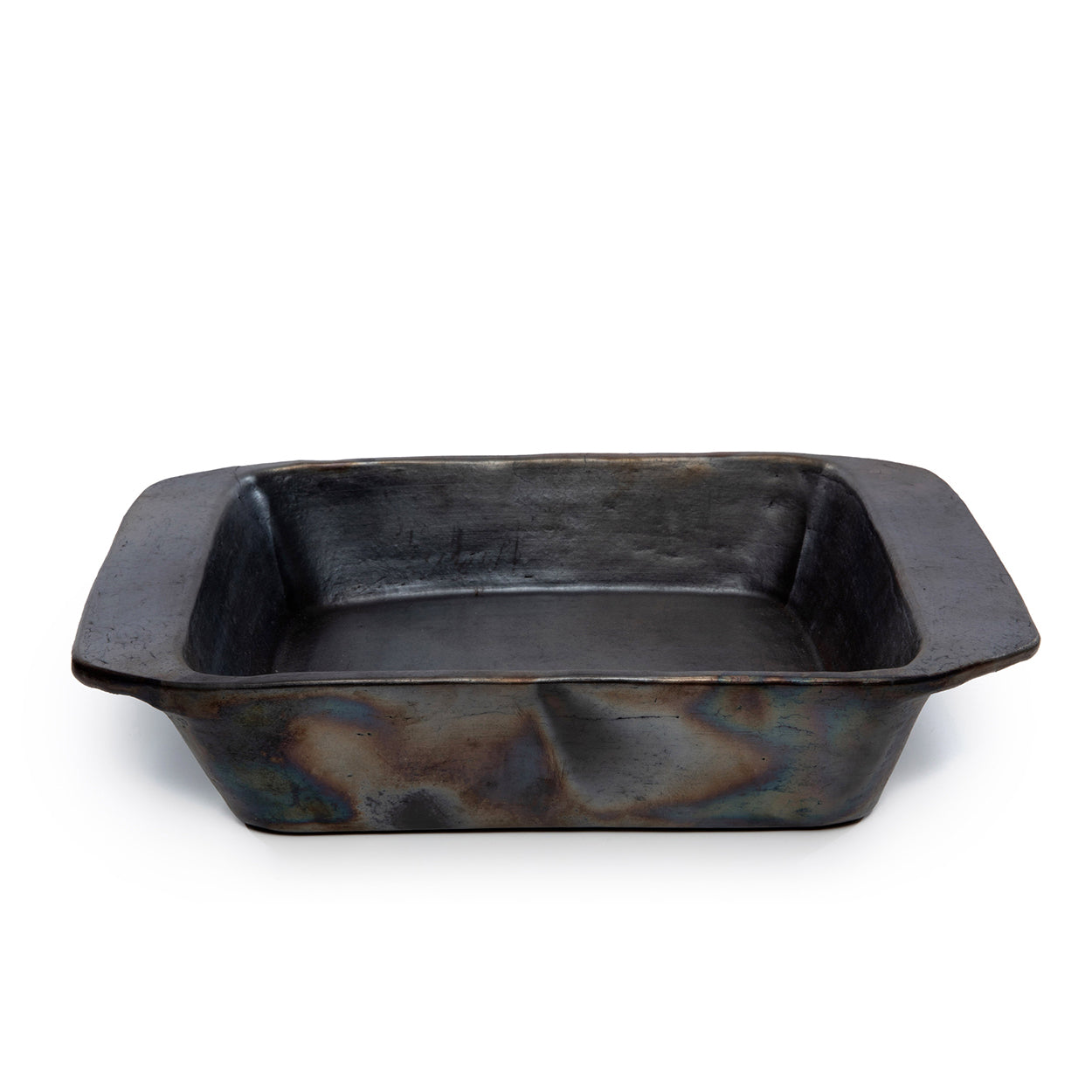 Plat de cuisson rectangulaire en métal noir effet brûlé – 37x28 cm