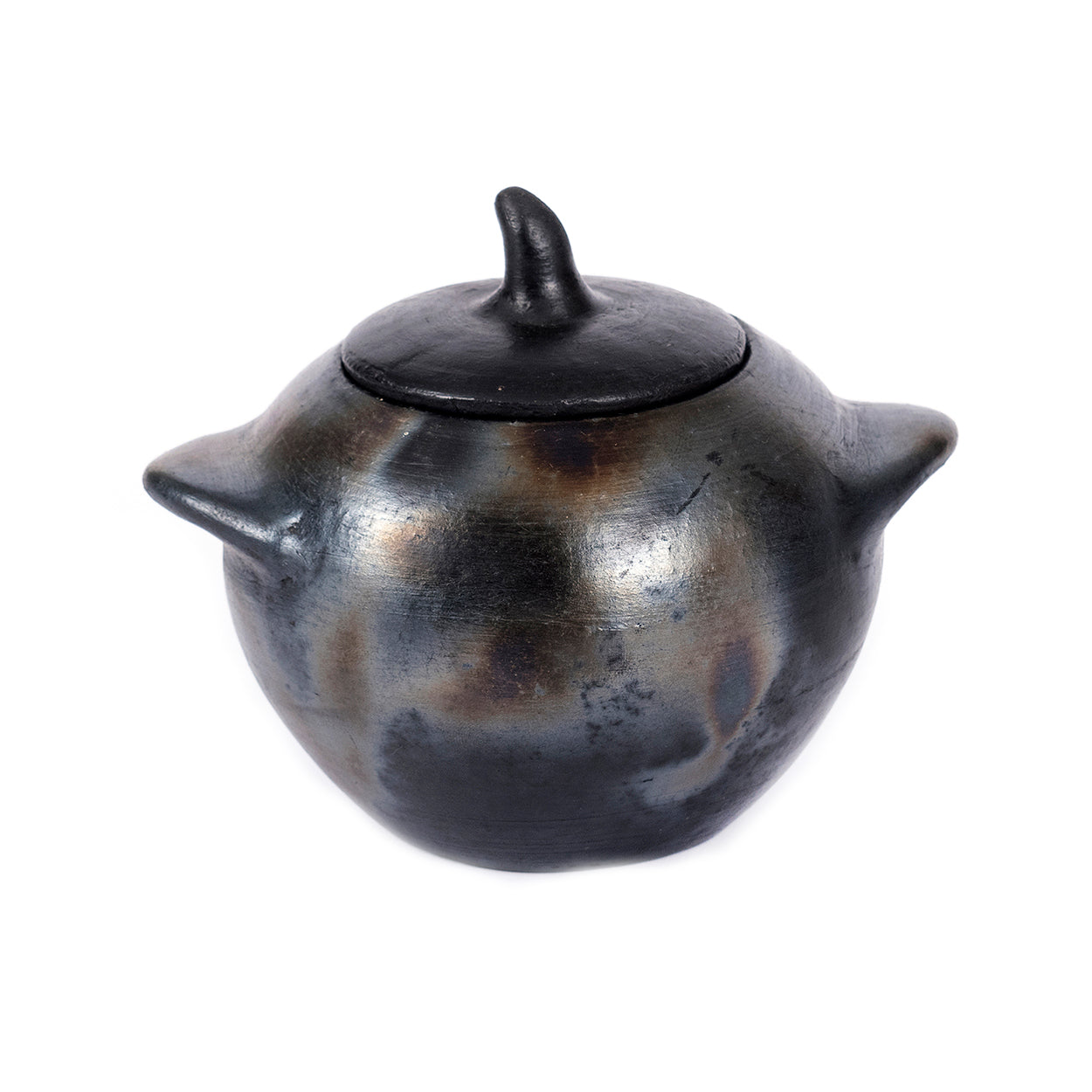 Pot artisanal en terracotta – Finition noire brute