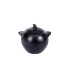 Pot en terre cuite noir brûlé fait main 10x7x8 cm