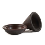 Plat à tajine en terre cuite brun foncé couvercle conique texturé – Ø21 cm