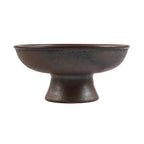 Coupe sur pied en céramique terre cuite texturée aspect patiné – Ø30 cm
