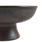 Coupe sur pied en céramique terre cuite texturée aspect patiné – Ø30 cm