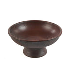 Coupe sur pied en céramique terre cuite texturée aspect patiné – Ø30 cm