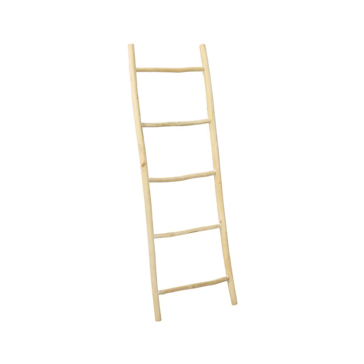 Échelle décorative en teck naturel – Structure asymétrique – H165 cm