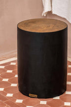 Tabouret en bois de Mungurr noir naturel 40 cm