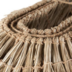 Suspension frangée en fibres naturelles beige paille – 140x60 cm