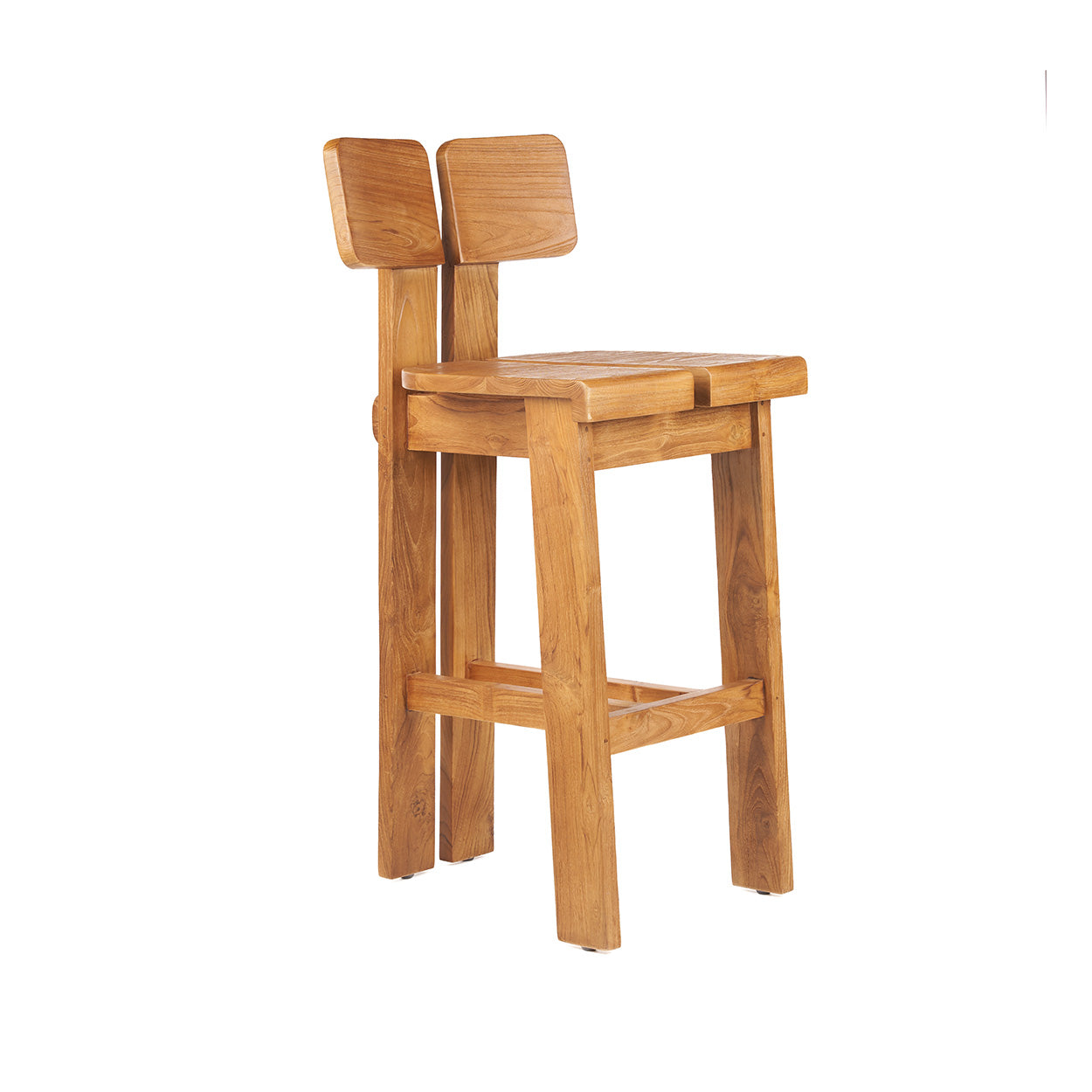 Tabouret de bar en teck naturel 108 cm intérieur/extérieur