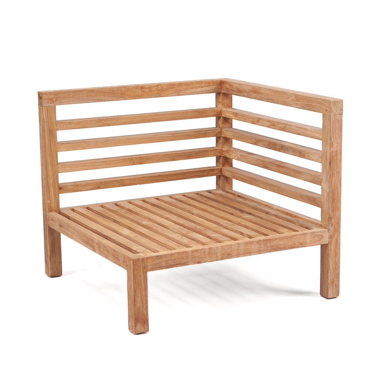 Fauteuil d’angle modulable en teck recyclé 80x80 naturel