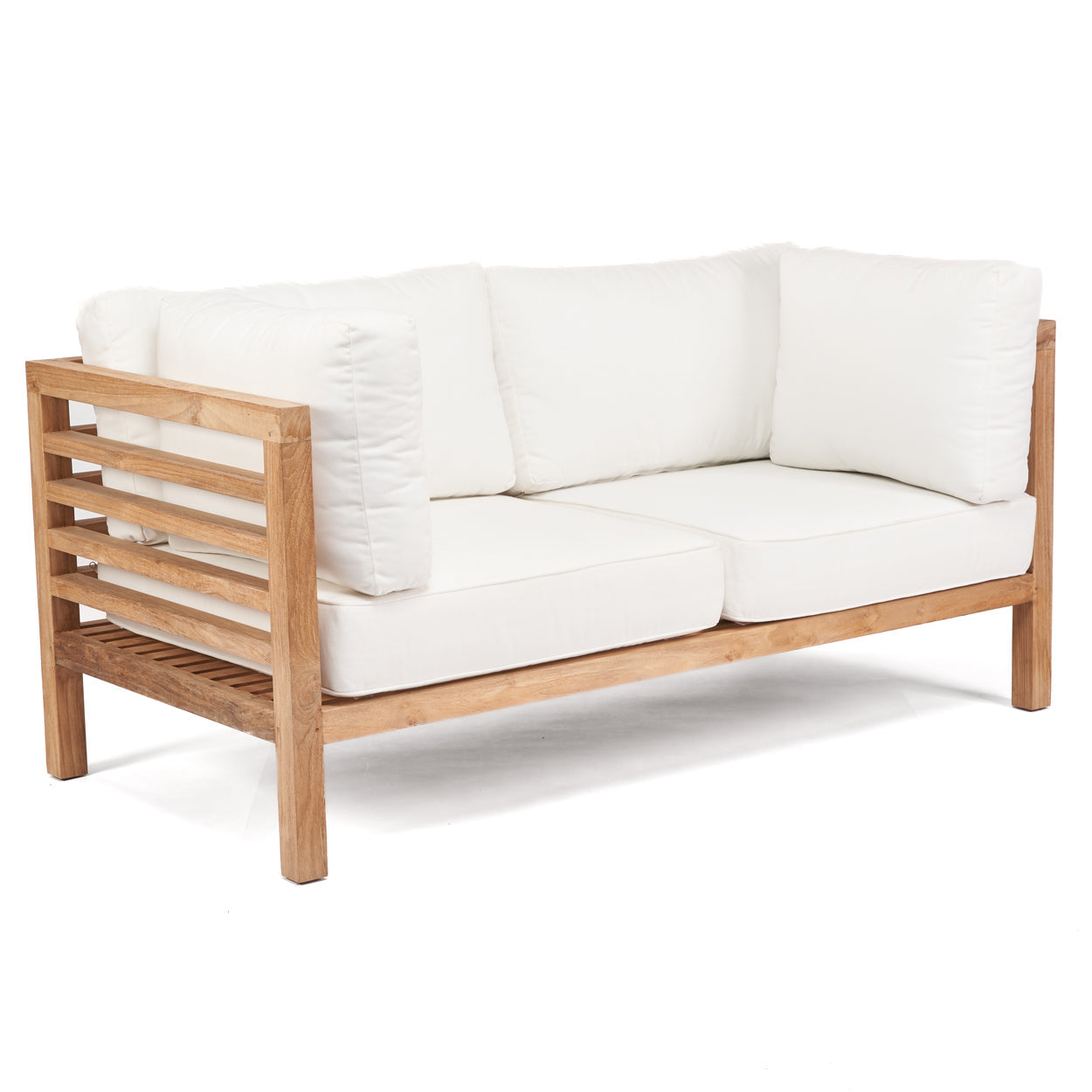 Canapé modulaire 2 places en teck recyclé naturel 160cm