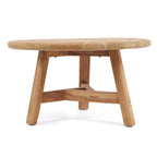 Table basse ronde en bois de teck recyclé naturel – Ø80 cm