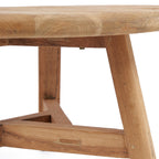 Table basse ronde en bois de teck recyclé naturel – Ø80 cm