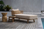 Table basse ronde en bois de teck recyclé naturelle – Ø50 cm