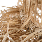 Suspension cylindrique en rotin frangé naturel – 40x40 cm